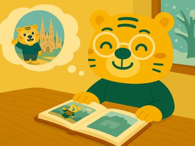 Bingo reminisces about his trip to the Sagrada Família from home in winter