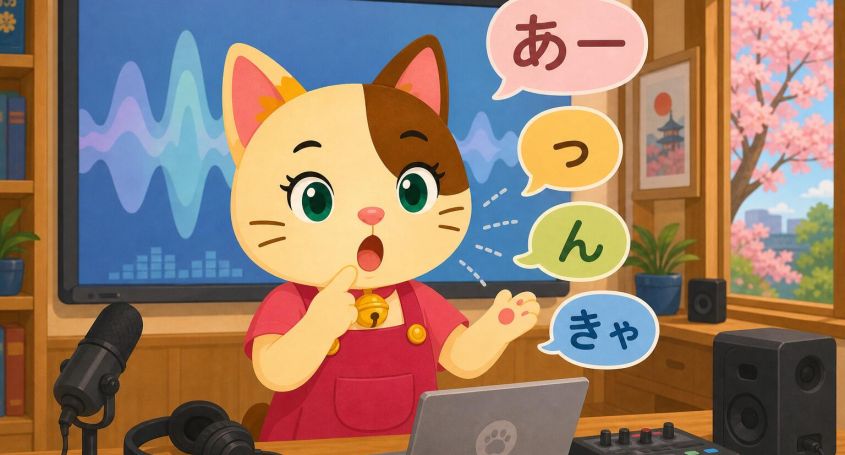 Sakura insegna come pronunciare i suoni giapponesi in una lezione di giapponese