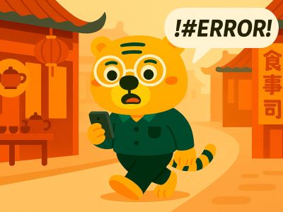 Bingo tries to subscribe to the PRO plan while walking through a traditional Chinese street