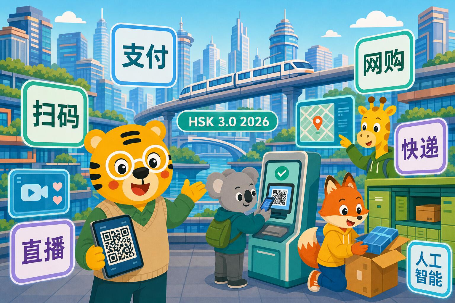Termini cinesi attuali del nuovo HSK 3.0 2026 su tecnologia, Internet e vita digitale