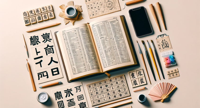 Estudiante usando consejos prácticos para buscar caracteres chinos en un diccionario