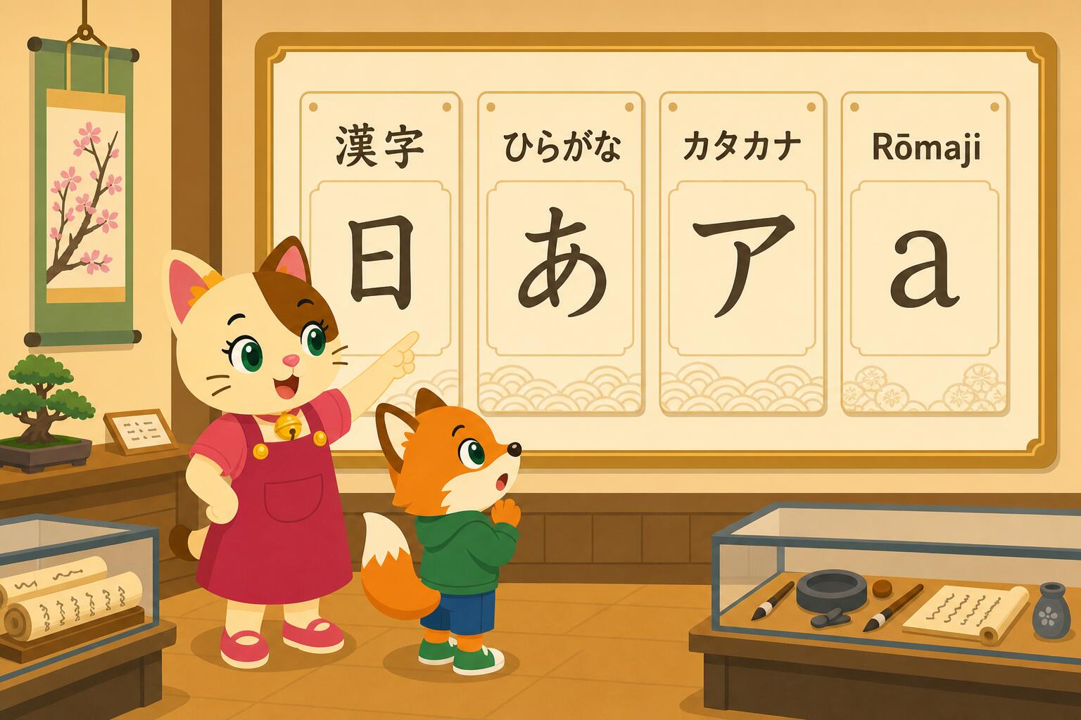 Sakura spiega i sistemi di scrittura giapponese kanji, hiragana, katakana e rōmaji