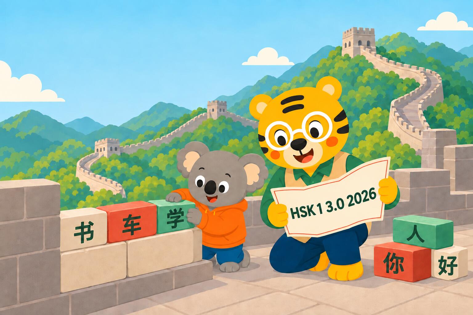 Cambios del nuevo HSK1 3.0 de 2026 en vocabulario, gramática y examen, con una lista PDF descargable