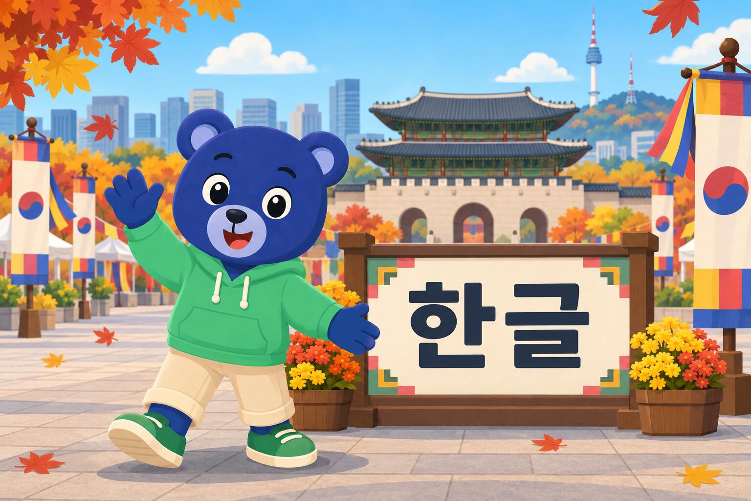 Lettere dell'alfabeto coreano per la Giornata dell'hangeul, celebrata il 9 ottobre